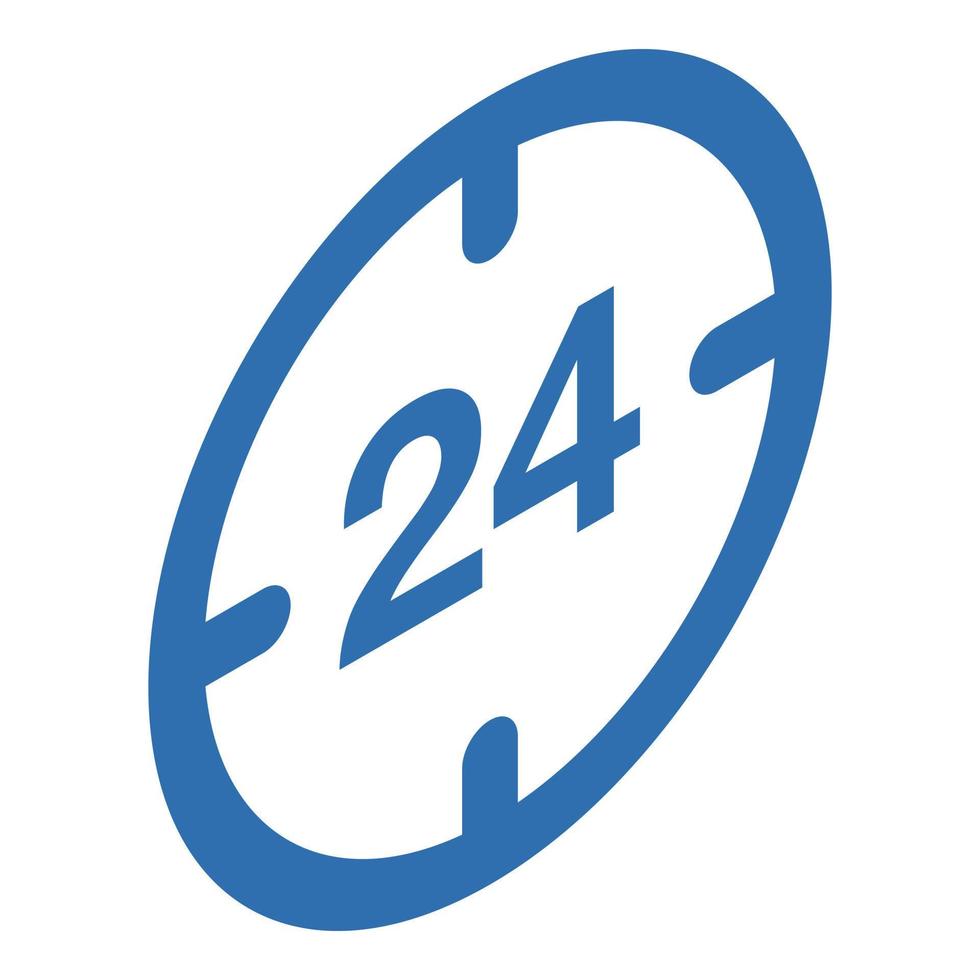 ícone de entrega de 24 horas, estilo isométrico vetor