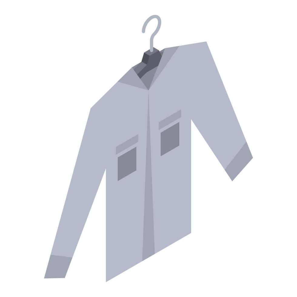 ícone de cabide de camisa cinza, estilo isométrico vetor