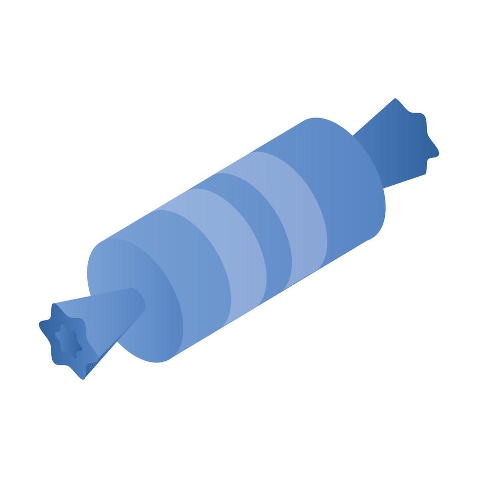 ícone de bombom azul, estilo isométrico vetor