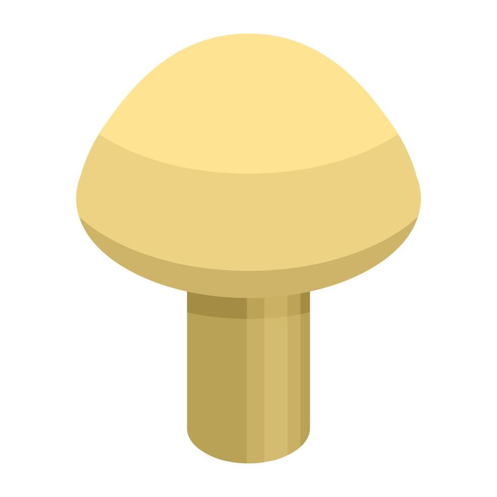 ícone de cogumelo branco, estilo isométrico vetor