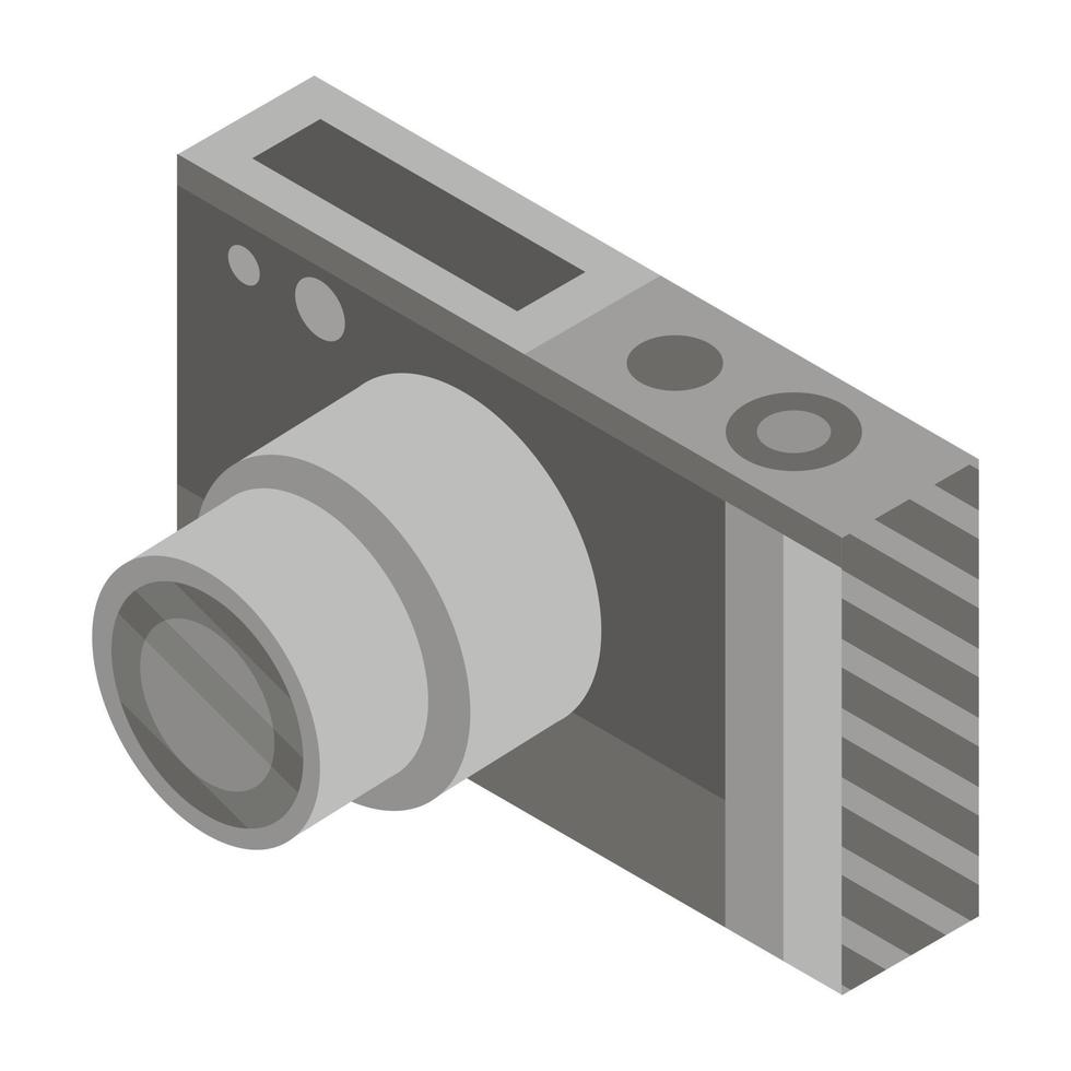 ícone da câmera fotográfica, estilo isométrico vetor