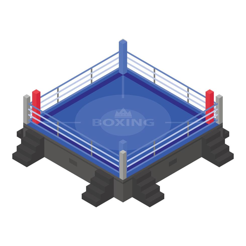 ícone moderno do ringue de boxe, estilo isométrico vetor