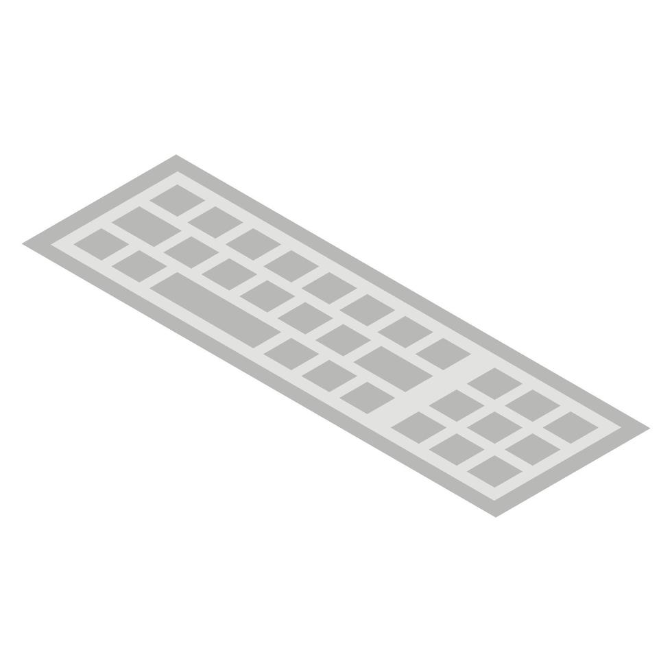 ícone de teclado branco, estilo isométrico vetor