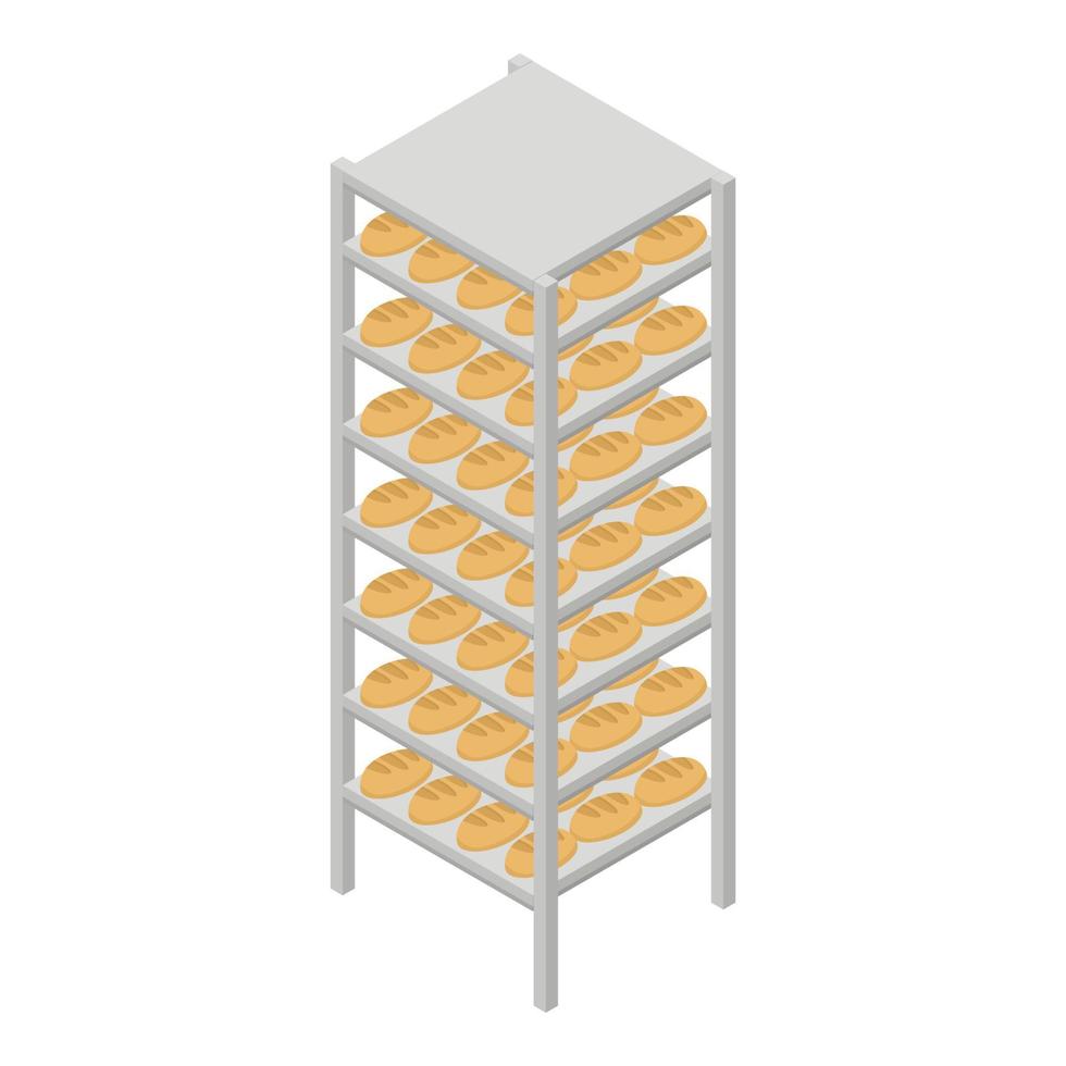 ícone de prateleira de pão, estilo isométrico vetor