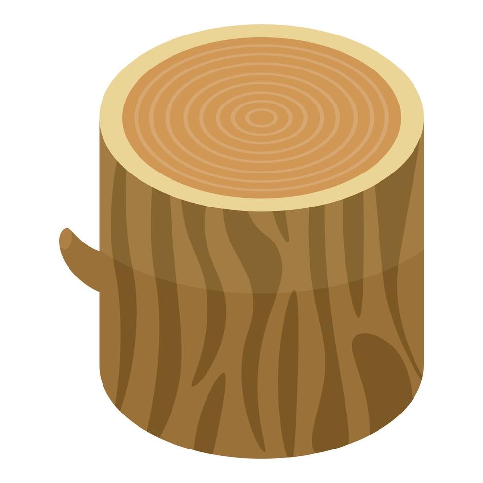 ícone de toco de madeira, estilo isométrico vetor