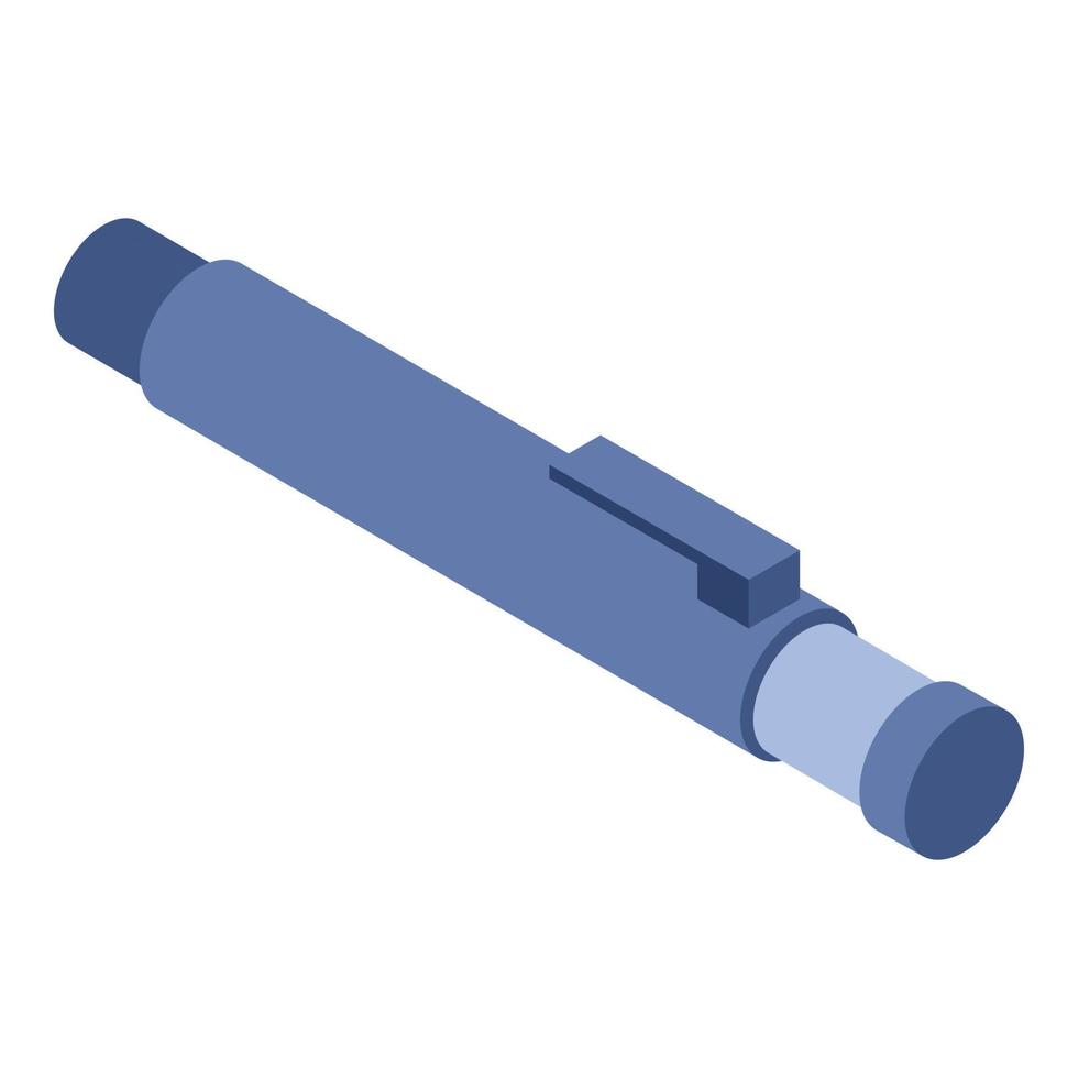 ícone do mercado de caneta azul, estilo isométrico vetor