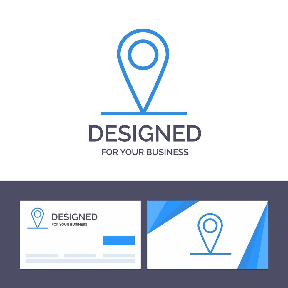 cartão de visita criativo e ilustração vetorial de interface de mapa de localização de modelo de logotipo vetor