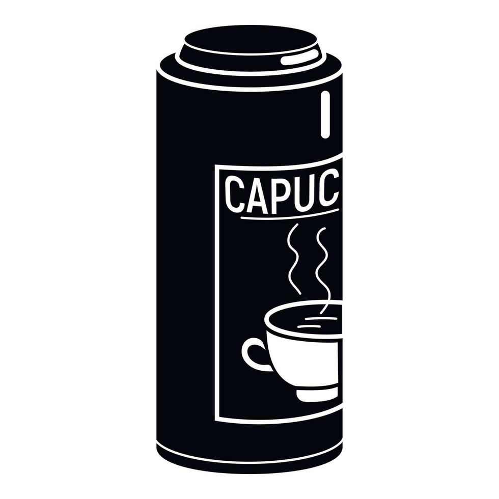 ícone de garrafa térmica de cappuccino, estilo simples vetor