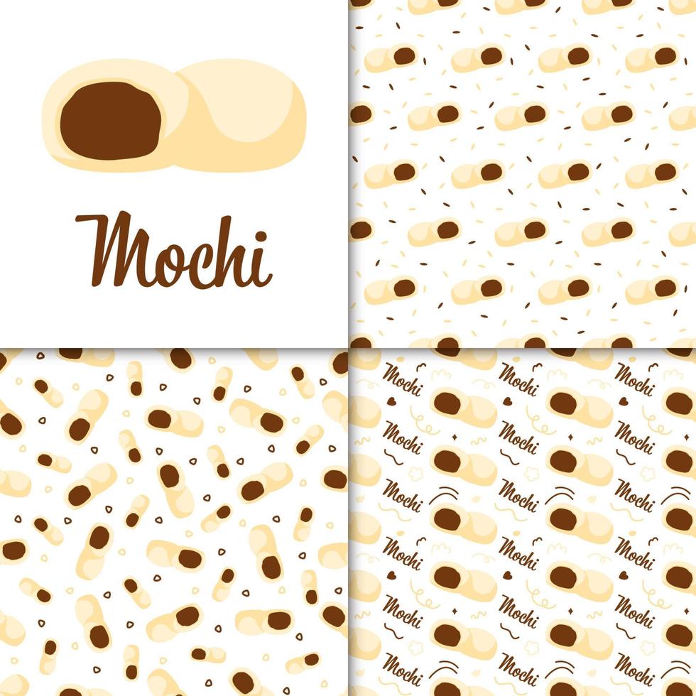 padrão sem costura com mochi, para decoração vetor