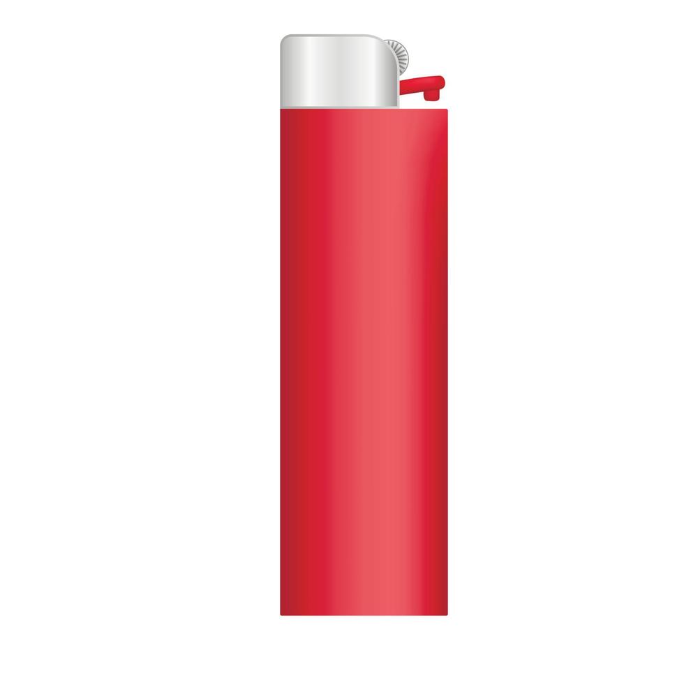 ícone de isqueiro vermelho, estilo realista vetor