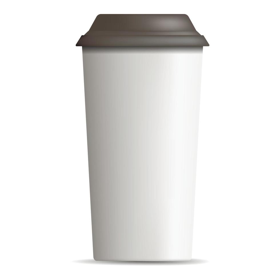 ícone de xícara de café de plástico, estilo realista vetor
