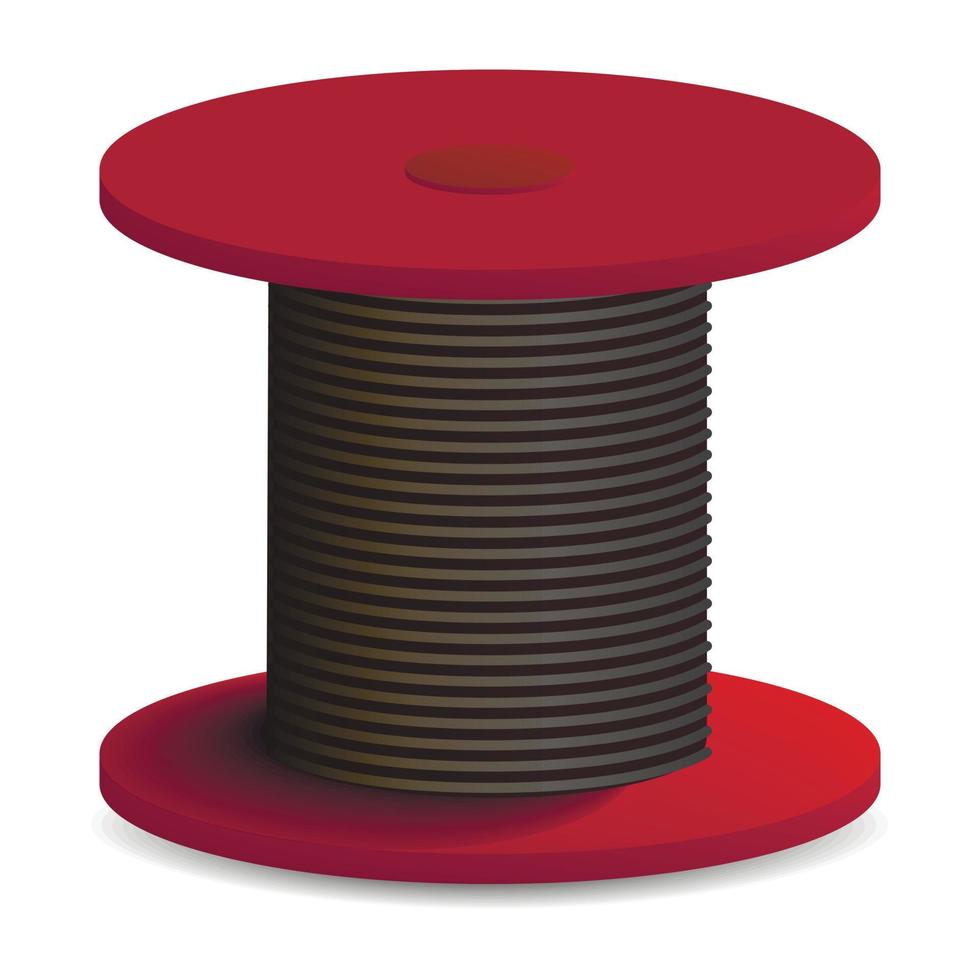 ícone de bobina de cabo vermelho, estilo realista vetor