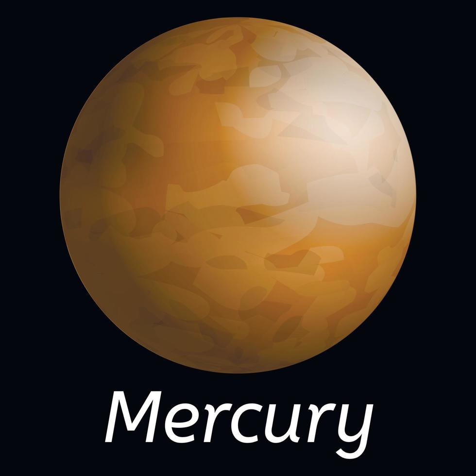 ícone do planeta mercúrio, estilo realista vetor