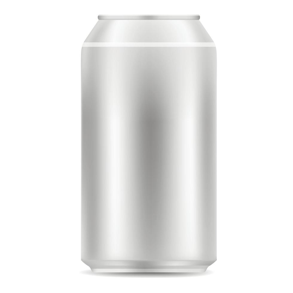 ícone de lata de alumínio em branco, estilo realista vetor