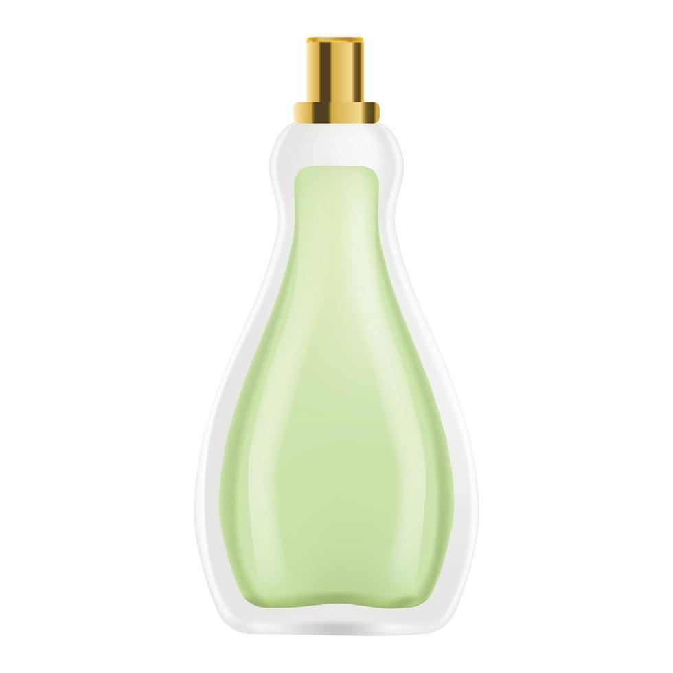 ícone de frasco de perfume verde, estilo realista vetor