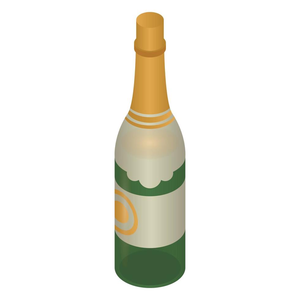 ícone de garrafa de champanhe de luxo, estilo isométrico vetor