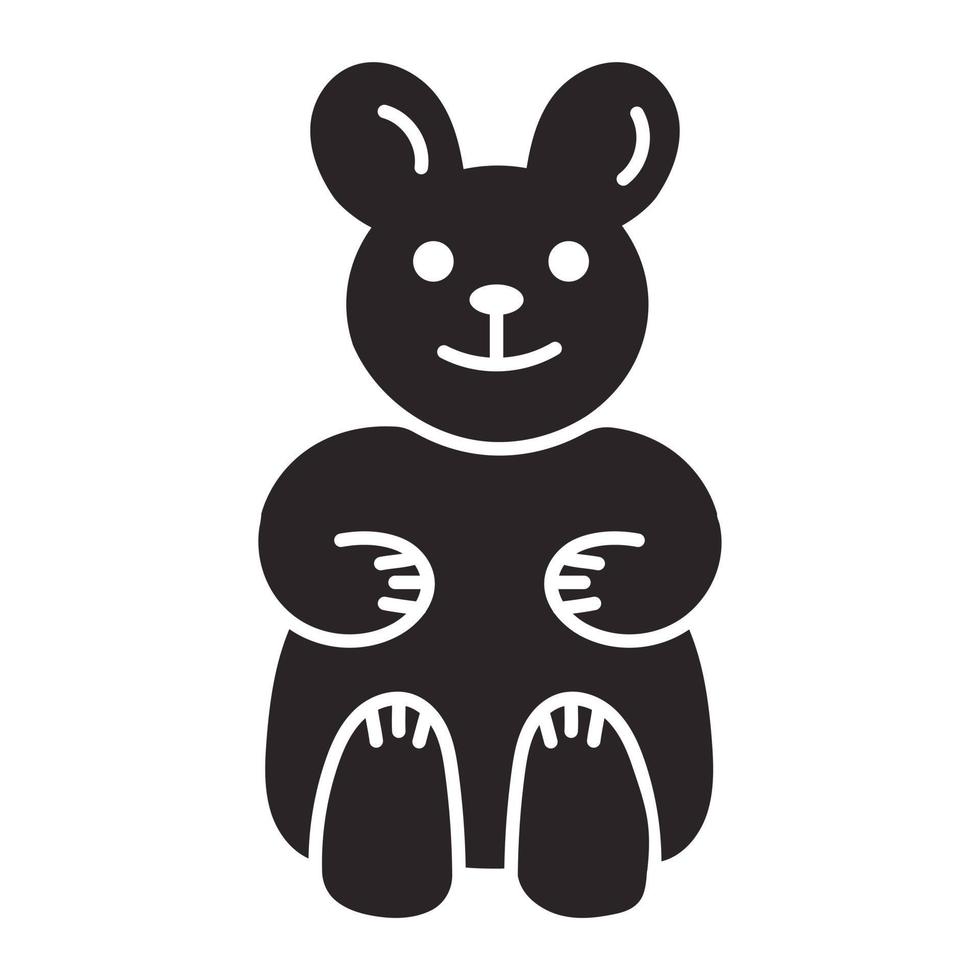 ícone de urso doce, estilo simples vetor