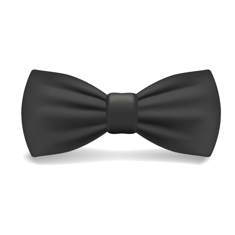 ícone de gravata preta, estilo realista vetor