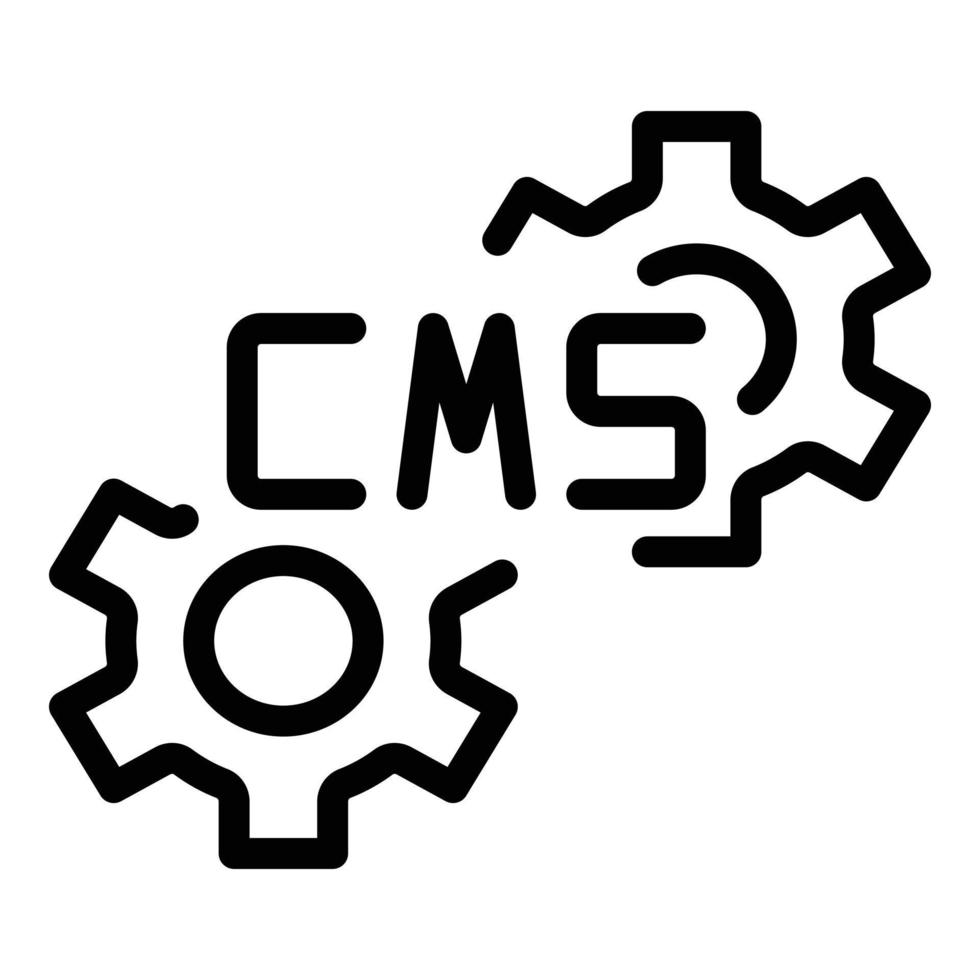 vetor de contorno do ícone do sistema cms. design html