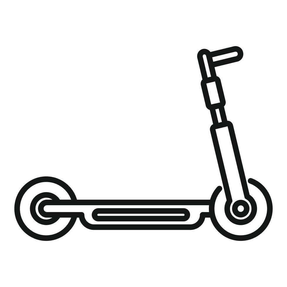 vetor de contorno do ícone de scooter elétrico eco. transporte de pontapé