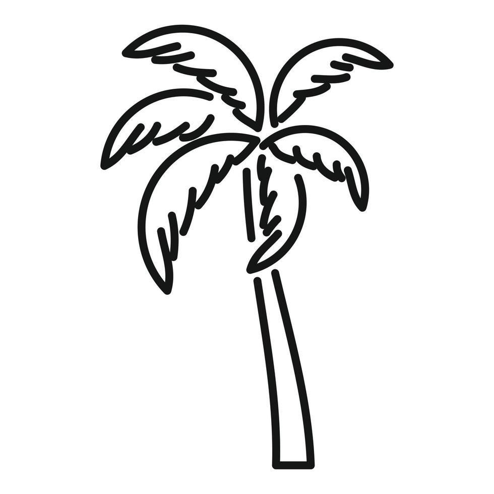 vetor de contorno do ícone de palmeira de coco. planta de verão