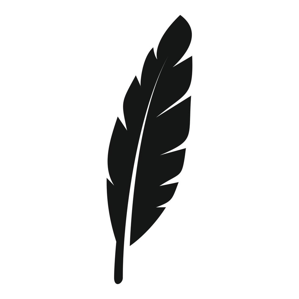 vetor simples de ícone de pena de pássaro. pluma de caneta