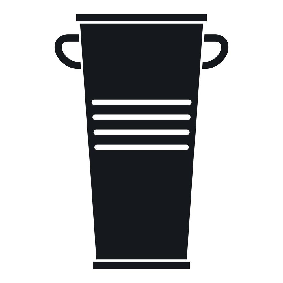 lata de lixo com ícone de alças, estilo simples vetor