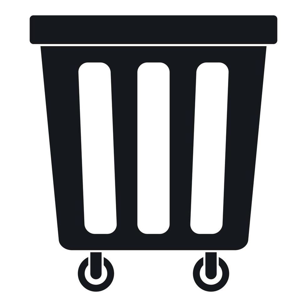 ícone de lata de lixo de plástico ao ar livre, estilo simples vetor