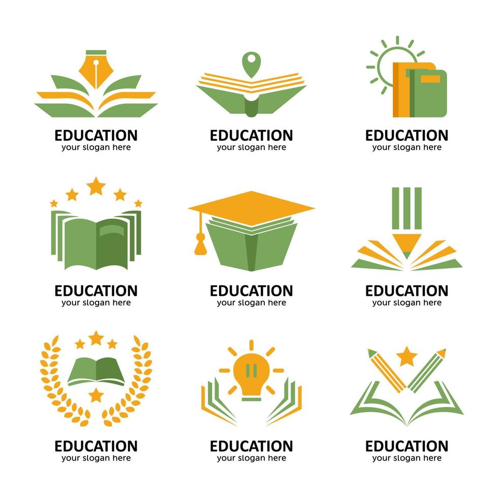 conjunto de logotipo de educação vetor