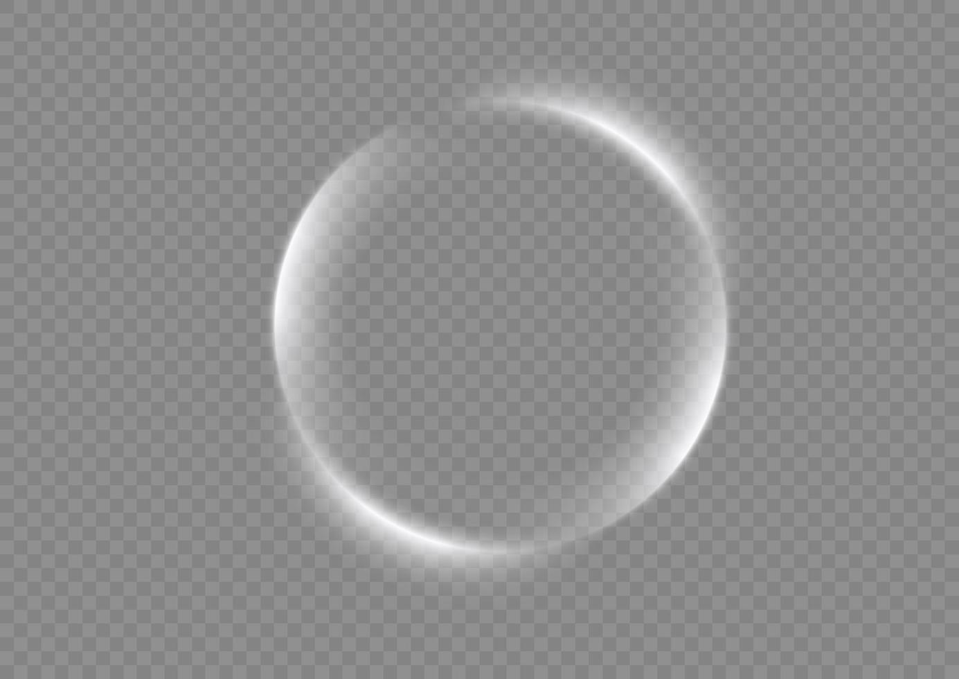 redemoinho branco claro. efeito de luz curva da linha branca. semicírculo de reflexo de vetor de luz branca de luxo abstrato e efeito de luz de faísca. portal de círculo branco luminoso. png pódio, plataforma, mesa.