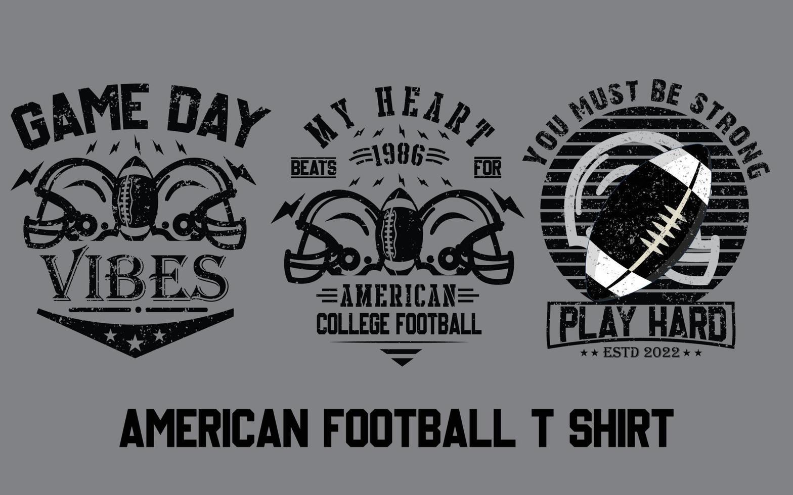 design de camiseta vintage de futebol americano vetor