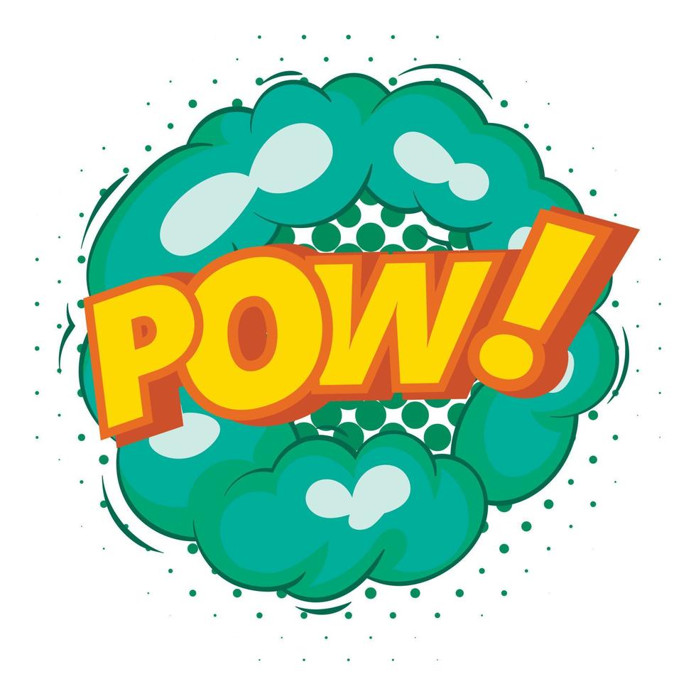 pow, ícone de bolha de explosão, estilo pop art vetor