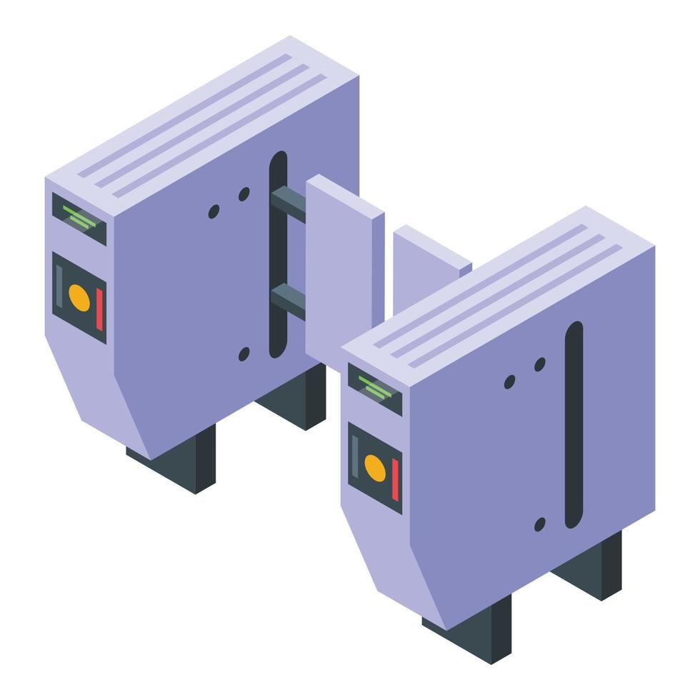 vetor isométrico de ícone de barreira de pagamento de metrô. cartão de metrô