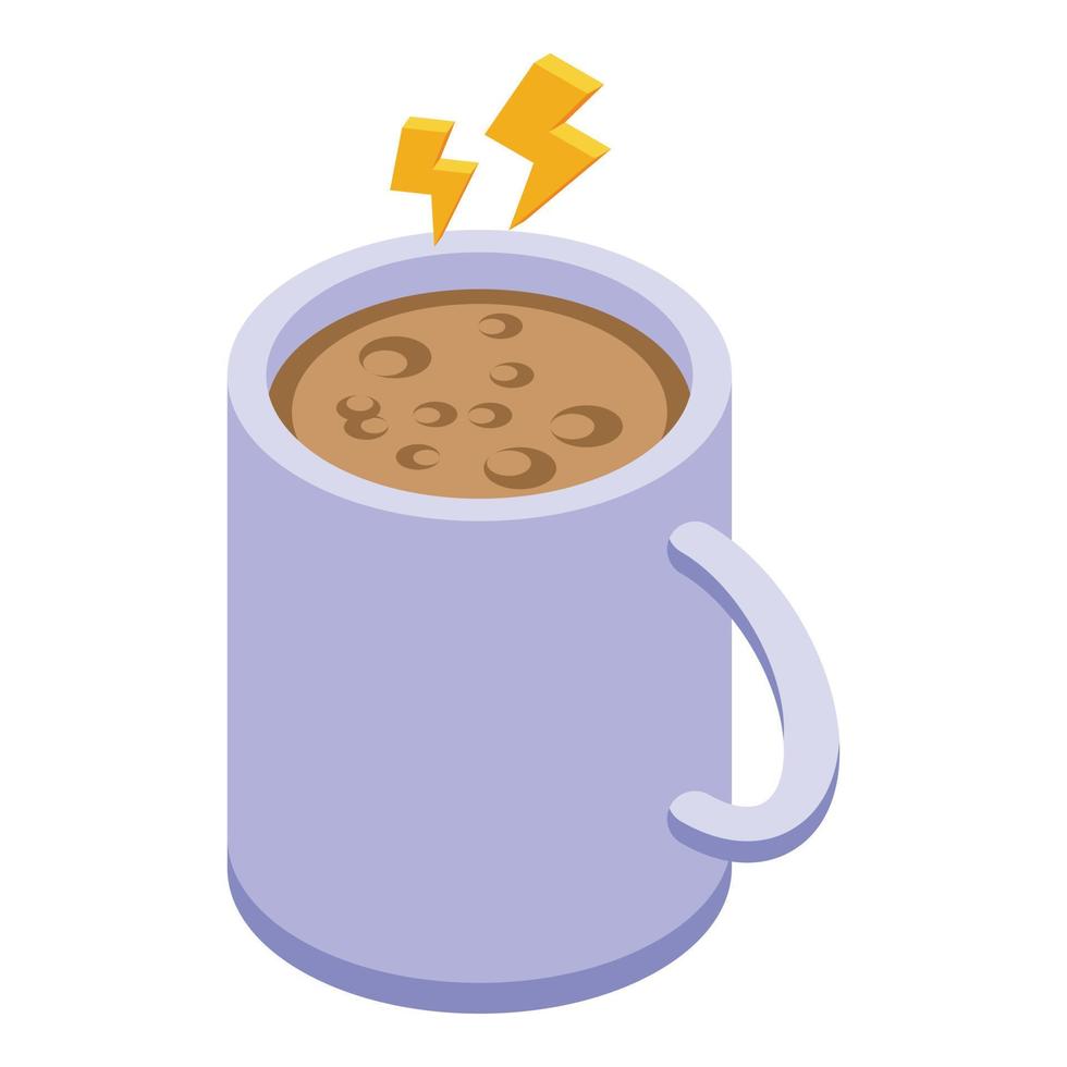 vetor isométrico do ícone da caneca de café quente. xícara de café