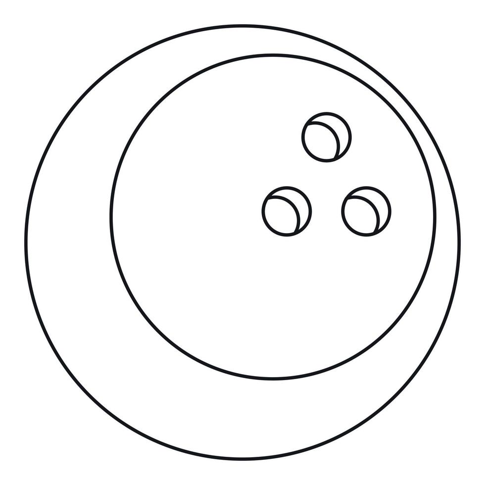 bola para jogar ícone de boliche, estilo de estrutura de tópicos vetor