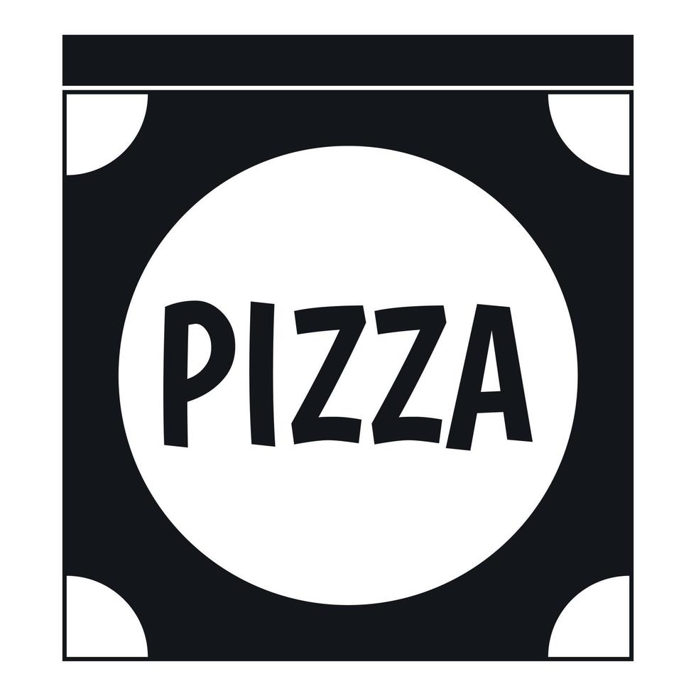 ícone de capa de caixa de pizza, estilo simples vetor