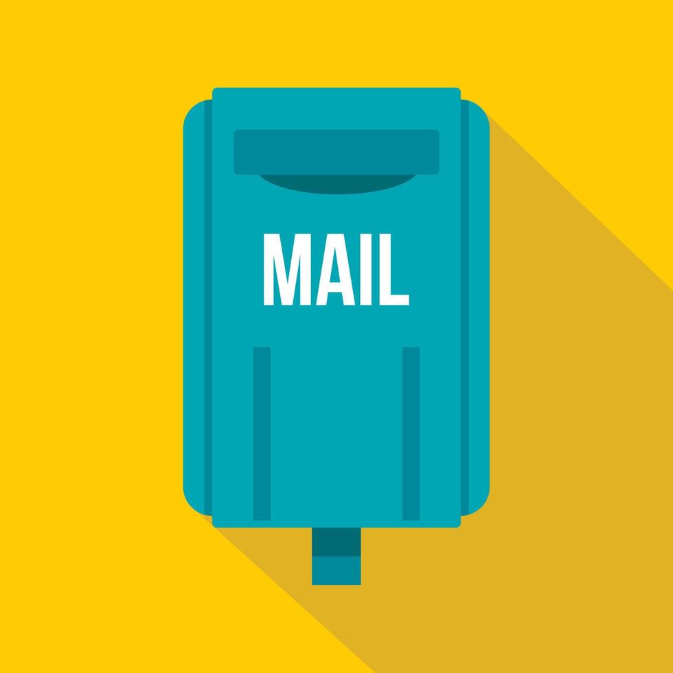 ícone da caixa postal quadrada azul, estilo simples vetor