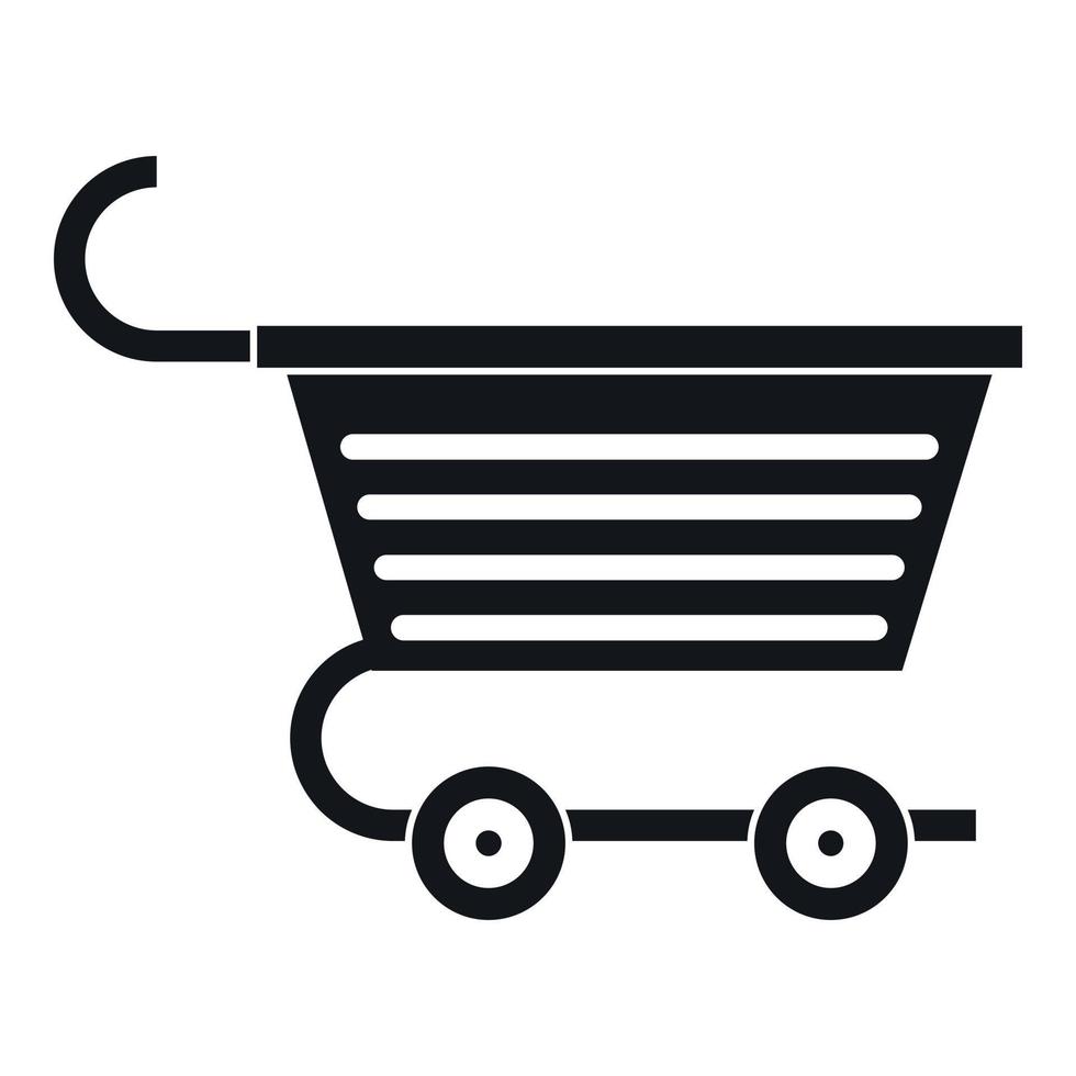 ícone do carrinho de compras, estilo simples vetor