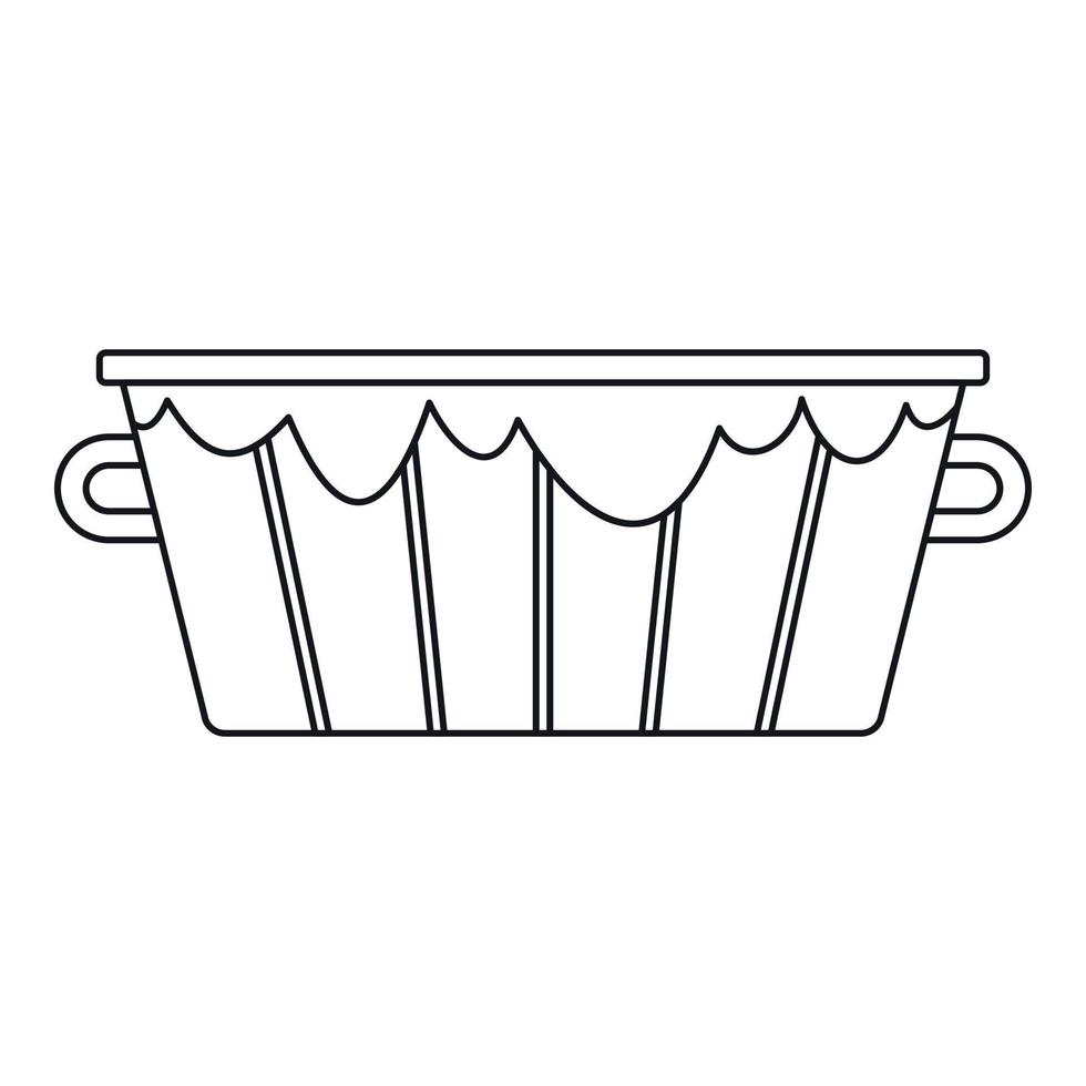 ícone de balde de madeira antigo, estilo de estrutura de tópicos vetor