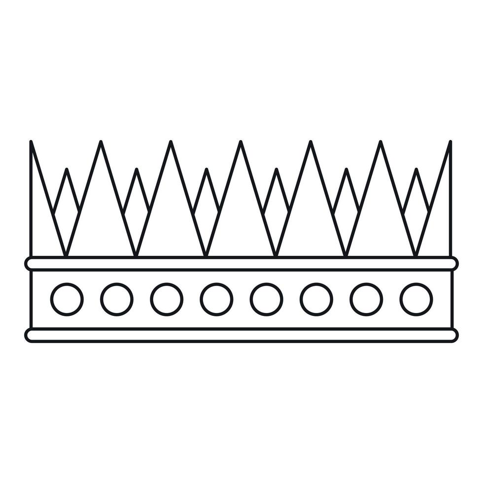 ícone da coroa real, estilo de estrutura de tópicos vetor