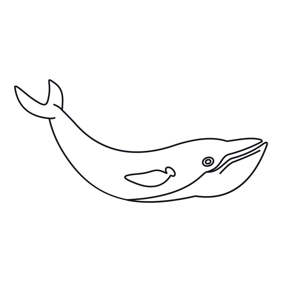 ícone de peixe baleia, estilo de estrutura de tópicos vetor