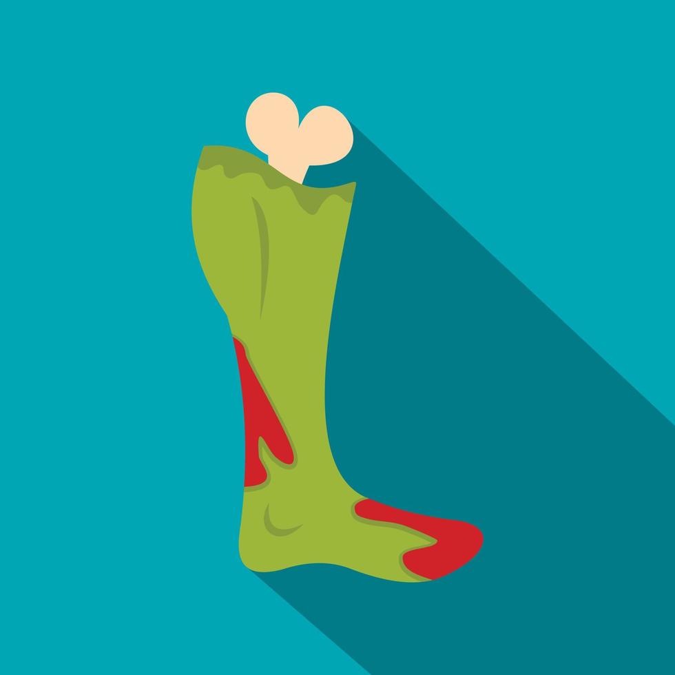 pé verde de zumbi no ícone de sangue, estilo simples vetor
