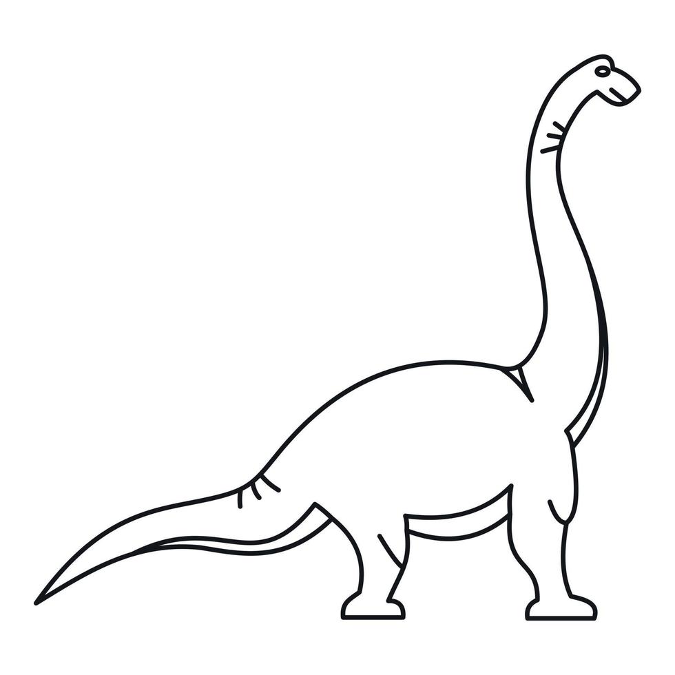 ícone de braquiossauro, estilo de estrutura de tópicos vetor