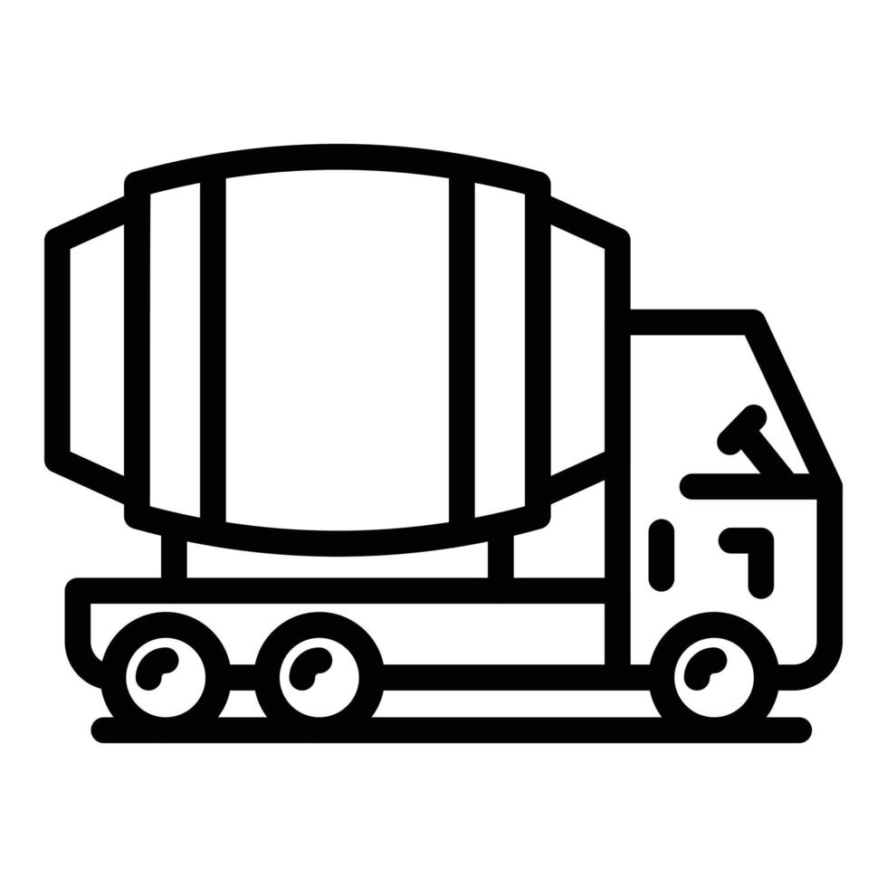 vetor de contorno de ícone de mistura de caminhão. misturador de concreto