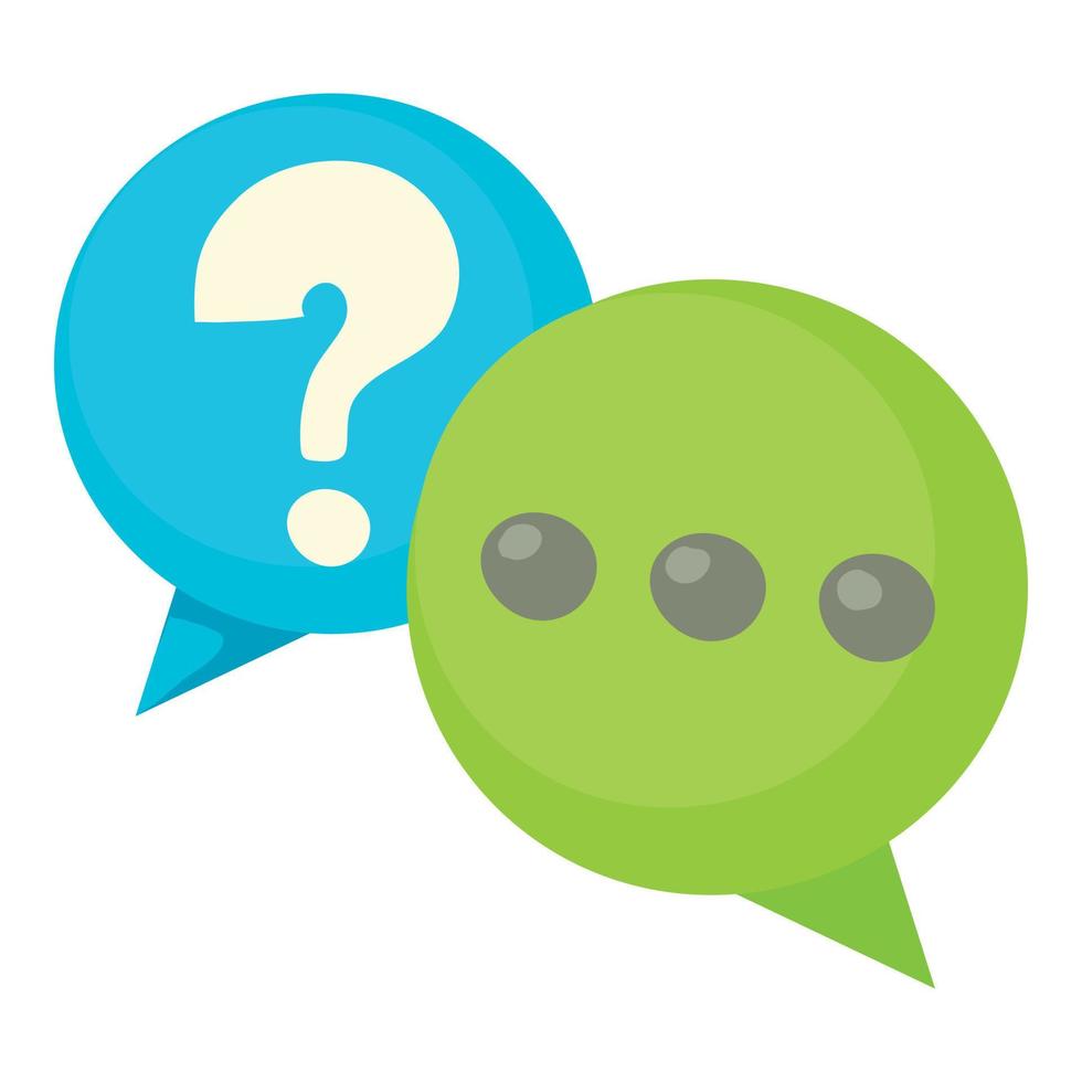 ícone de bolhas de fala de pergunta e exclamação vetor