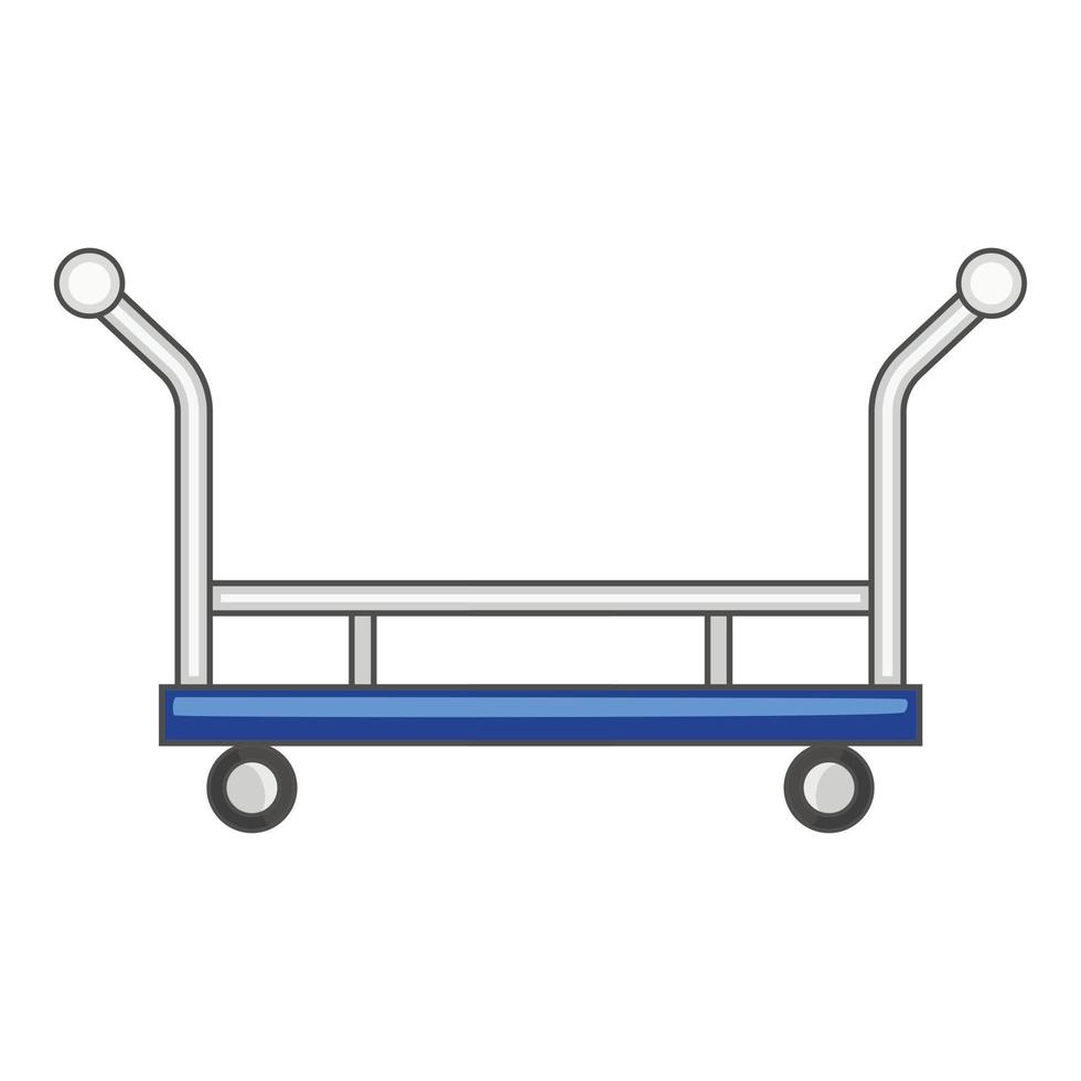 Abra o ícone do carrinho de compras, estilo cartoon vetor