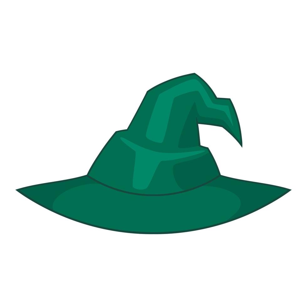 ícone de chapéu de bruxa, estilo cartoon vetor