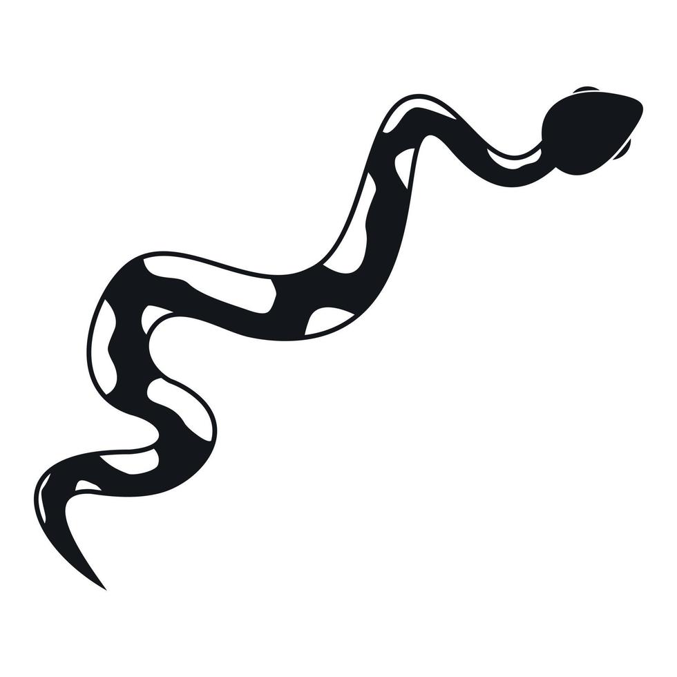 ícone de cobra rastejante, estilo simples vetor