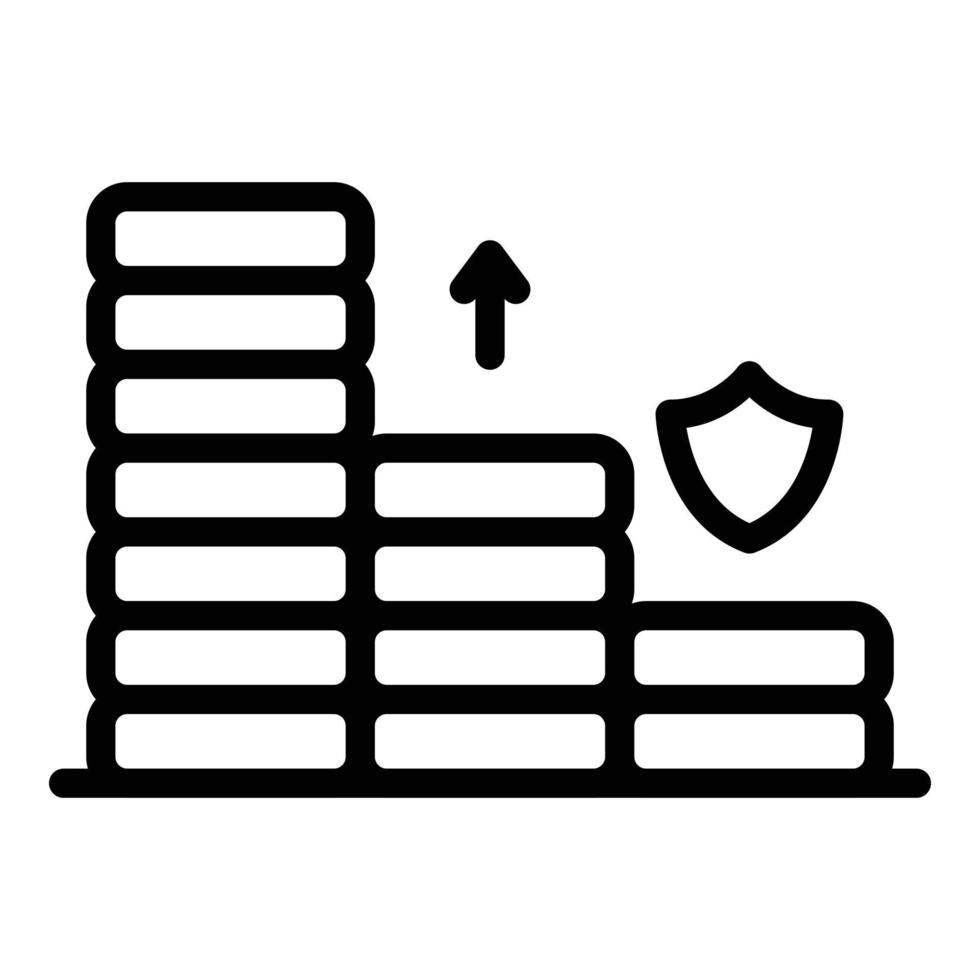 vetor de contorno do ícone de pilha de moedas de empréstimo. imposto de crédito