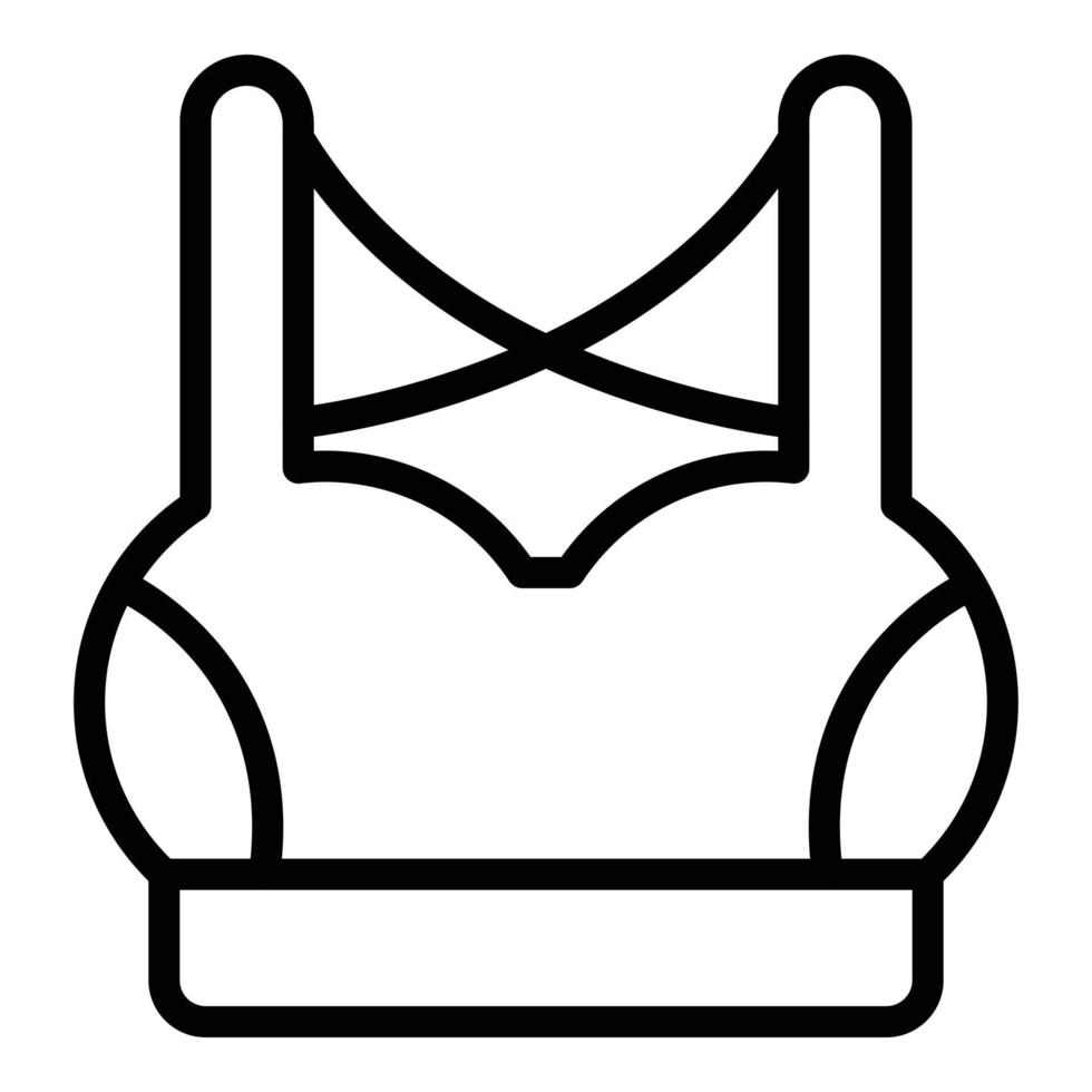 vetor de contorno do ícone de vestuário de sutiã. esporte de fitness